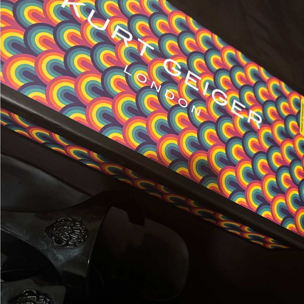 Kurt Geiger Black Sandals with Rainbow Box